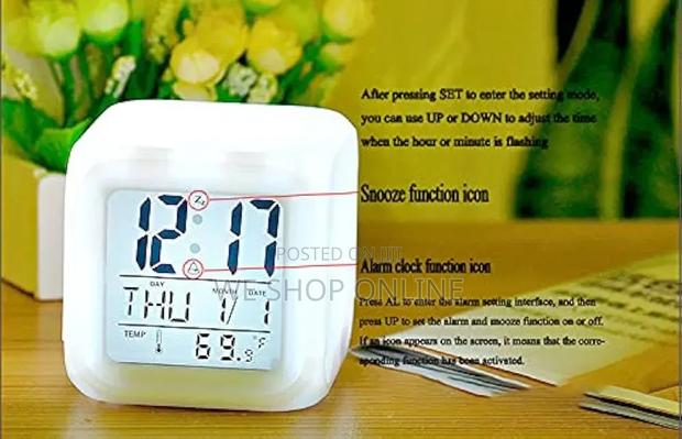 Color Changing Cube Led Alarm Clock - thumbnail 3