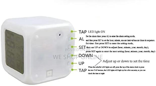 Color Changing Cube Led Alarm Clock - thumbnail 4