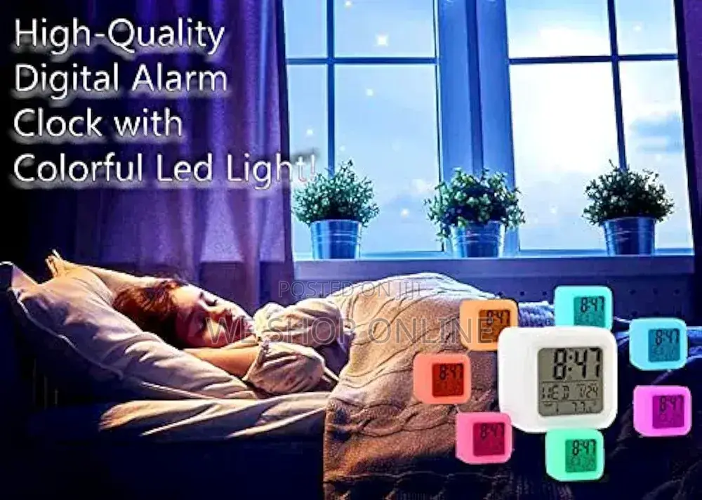 Color Changing Cube Led Alarm Clock