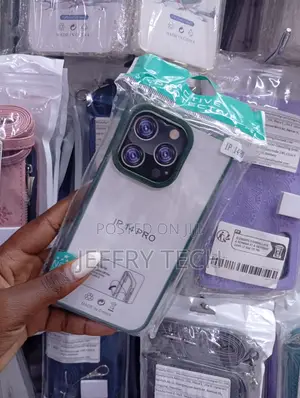 iPhone 14 Pro Case With Green Protective Bumper Around the Edges