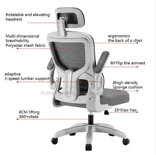 Imported White Swivel Ergonomic Mesh Chair
