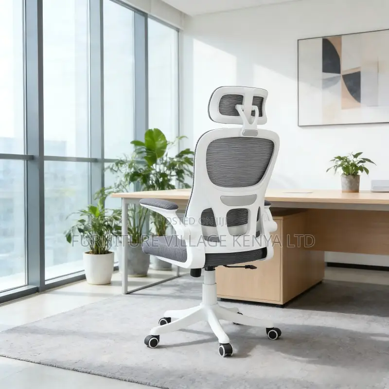 Imported White Swivel Ergonomic Mesh Chair