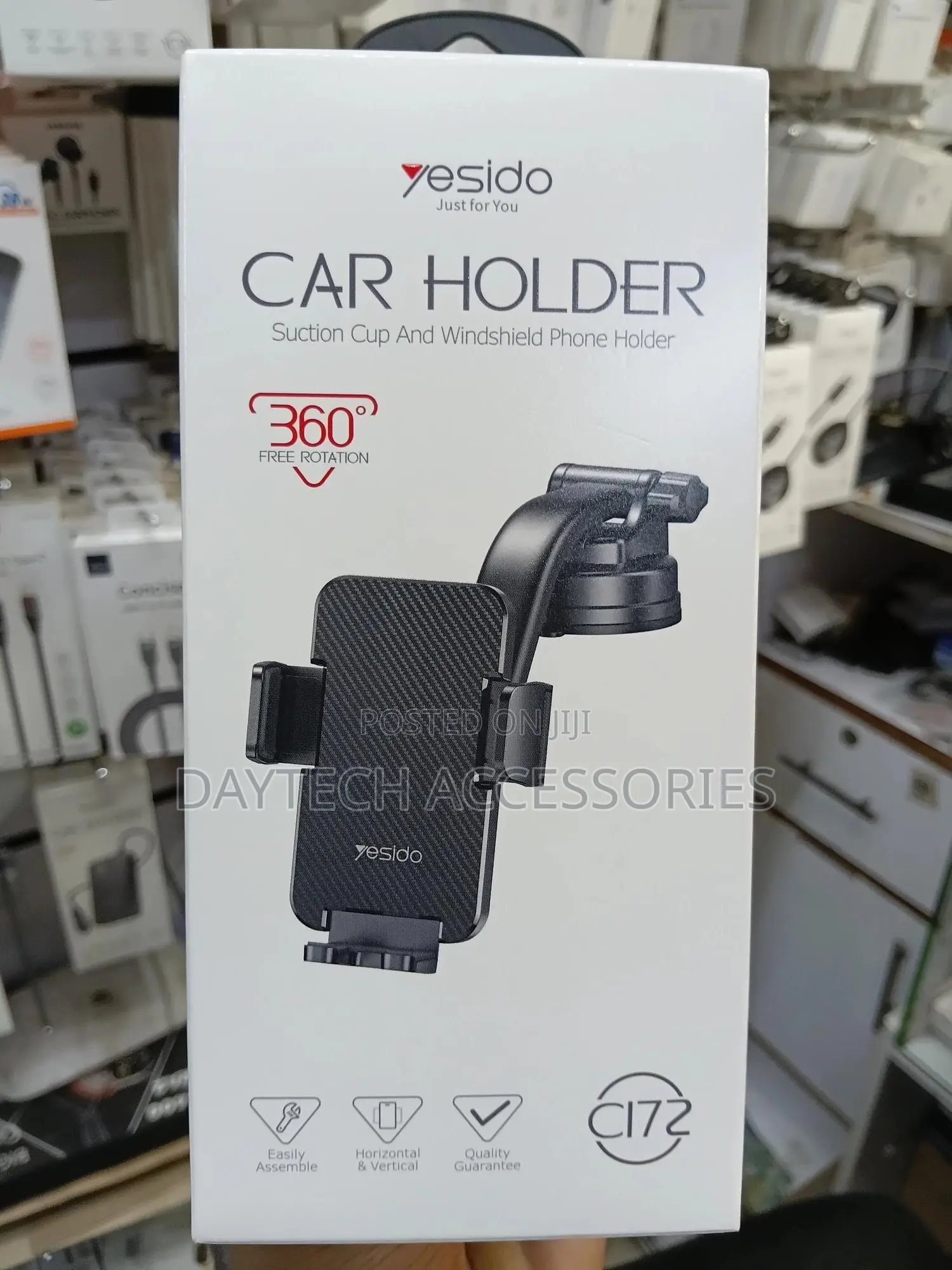 Yesido Suction Cup Car Mobile Phone Holder 360 Rotating.