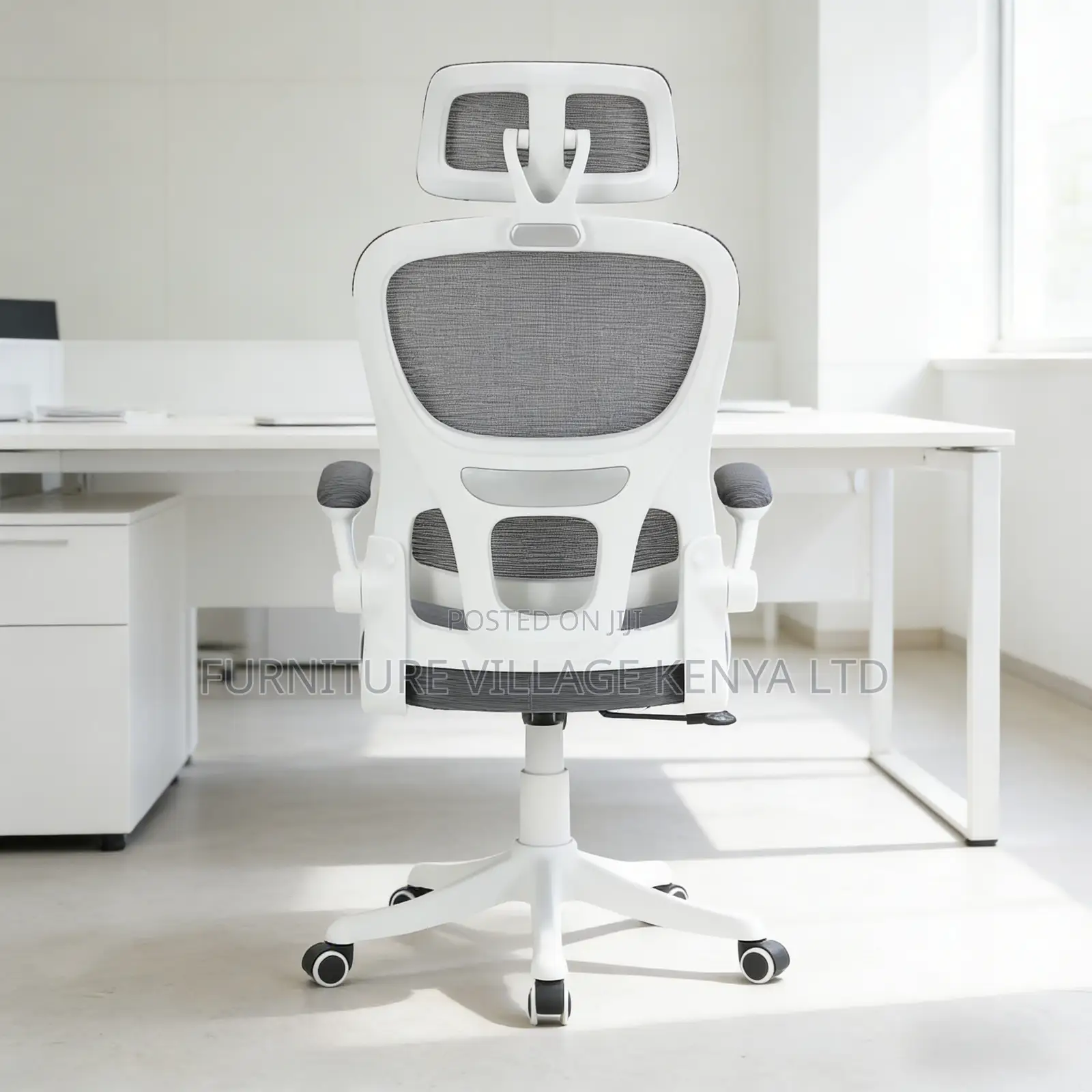 Imported White Swivel Ergonomic Mesh Chair