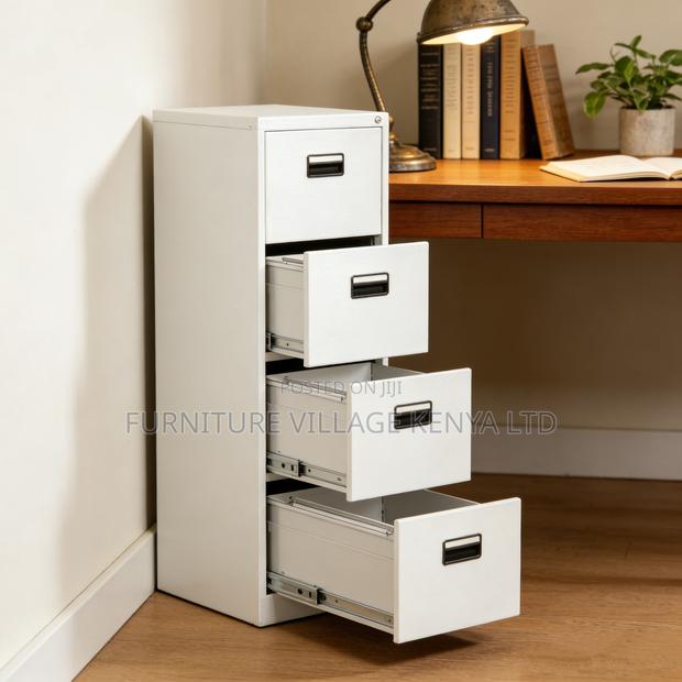 4-Drawers Modern Metallic Storage Locker - main view