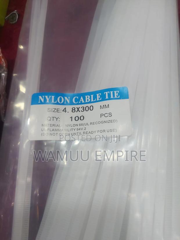 4.8mm Wide by 300mm Long Cable Ties White and Black - thumbnail 2