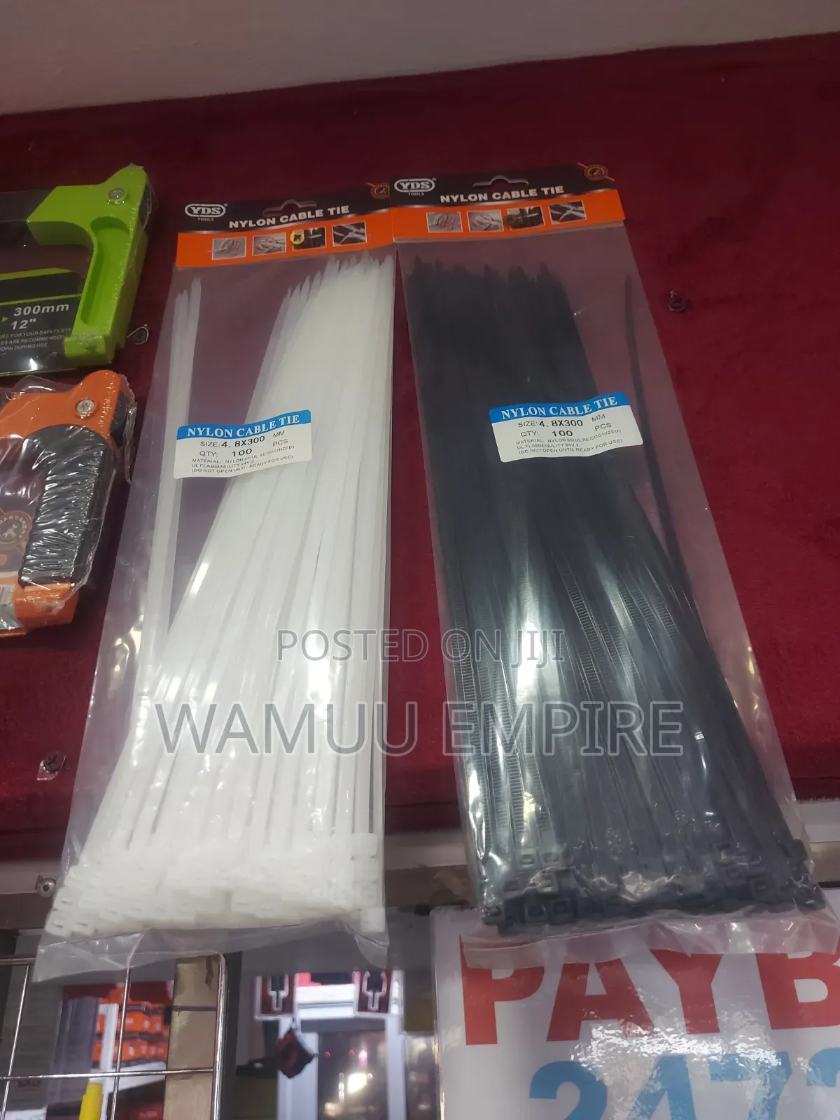 4.8mm Wide by 300mm Long Cable Ties White and Black