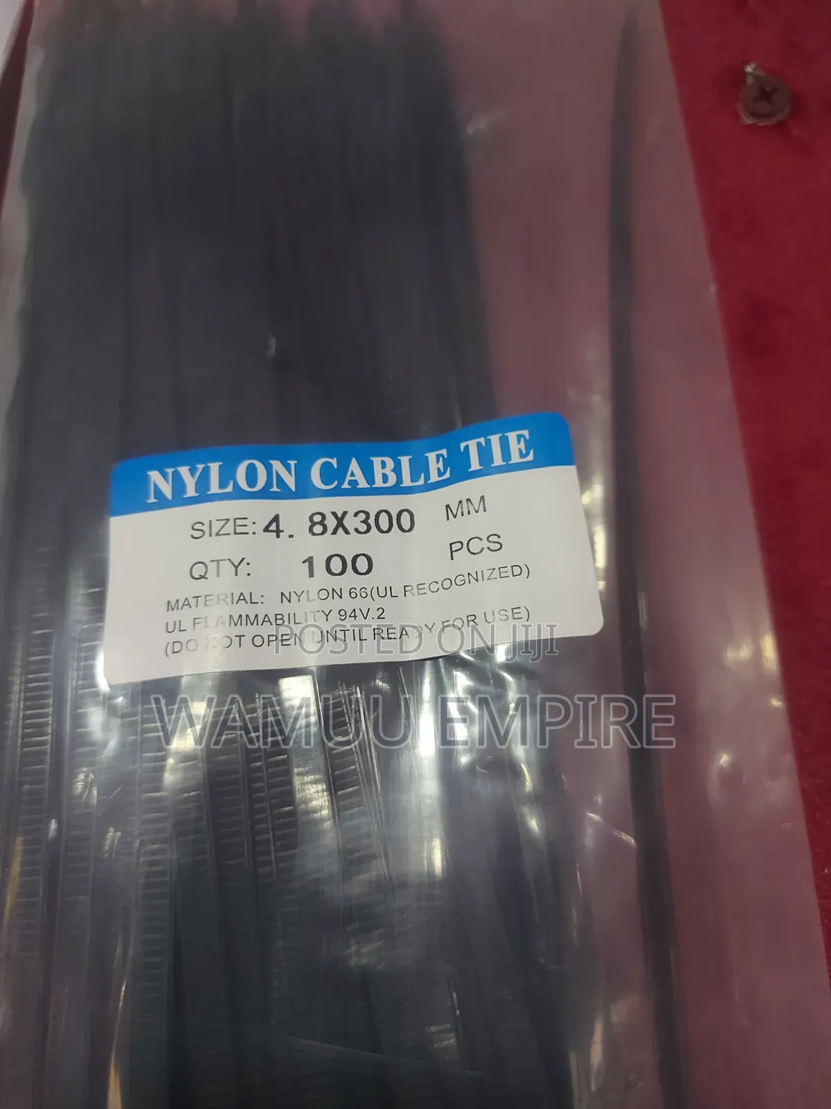 4.8mm Wide by 300mm Long Cable Ties White and Black