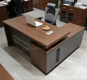 1.8m Executive L-Shaped Brown Boss Table