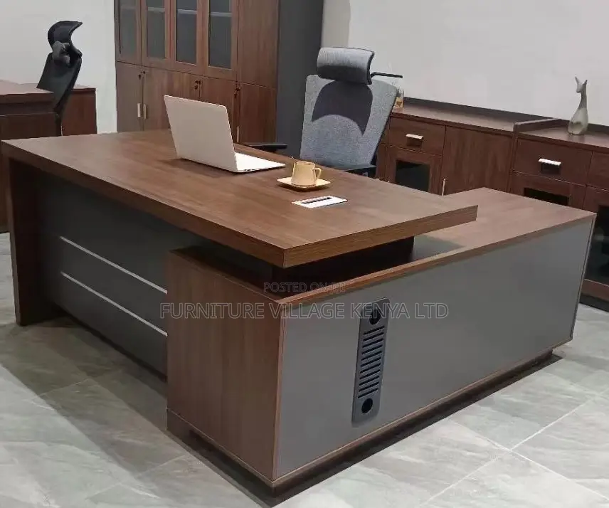 1.8m Executive L-Shaped Brown Boss Table