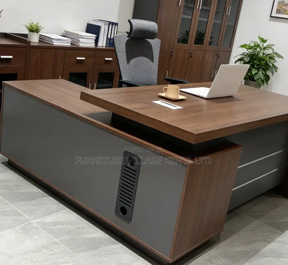 1.8m Executive L-Shaped Brown Boss Table