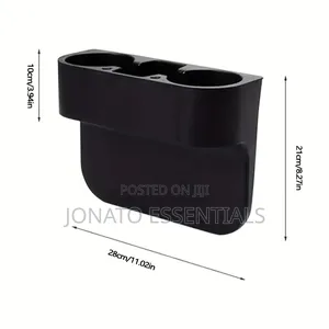 Car Seat Gap Organizer Double Cup Holder Phone Slot – Black