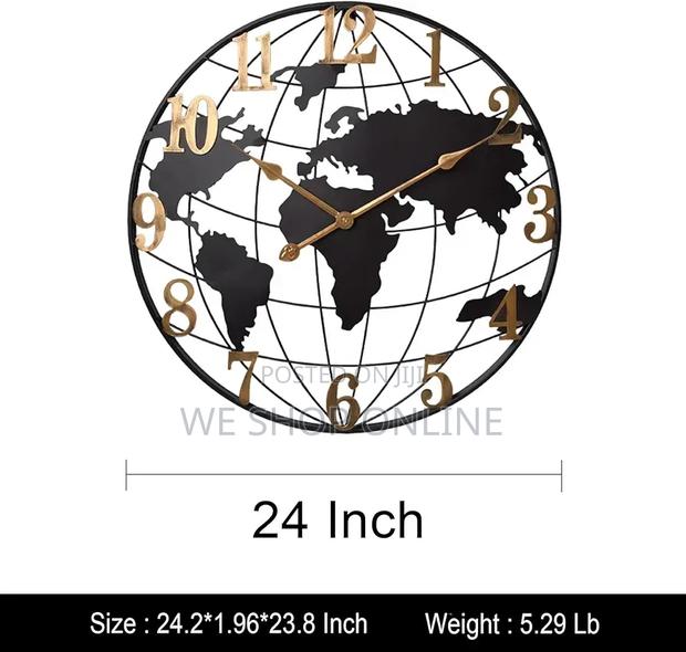 Large World Map Wall Clock - thumbnail 2