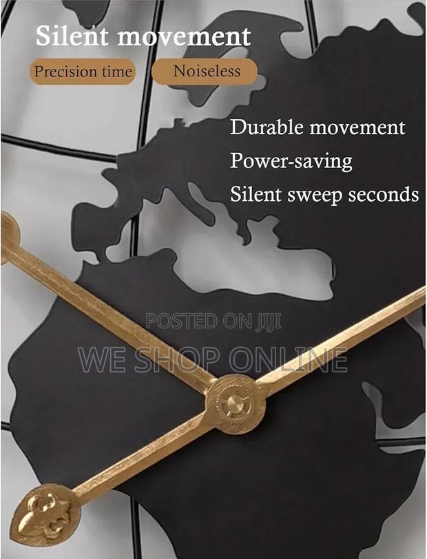 Large World Map Wall Clock - thumbnail 4
