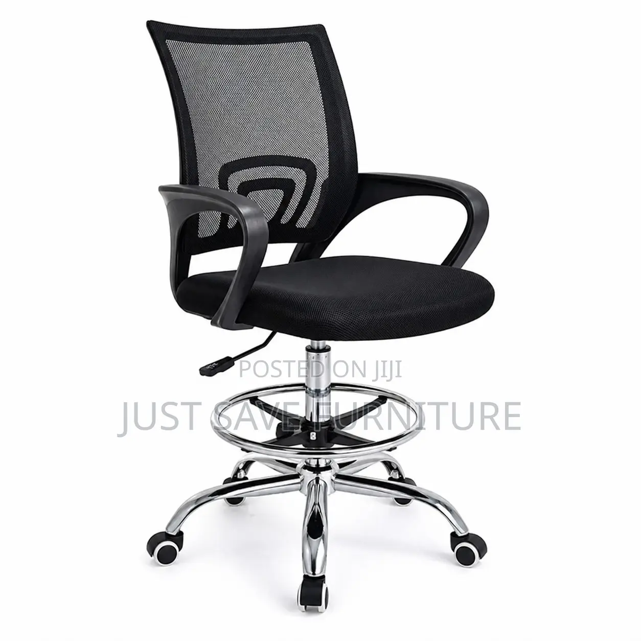 Ergonomic Mesh Office Chair With Armrests Chrome Base (Adjustable)