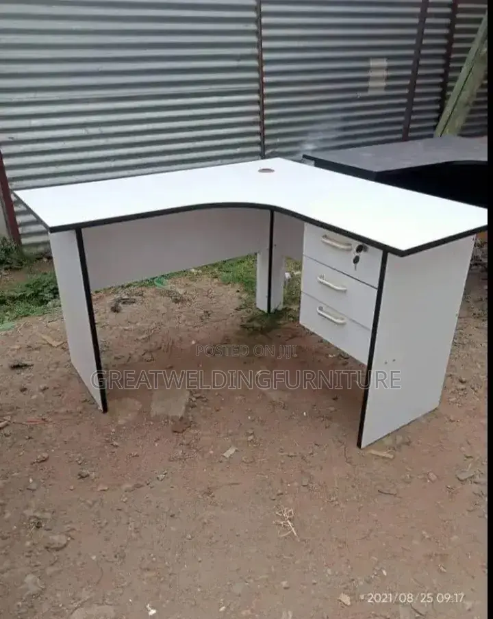 Compact White Office Desk