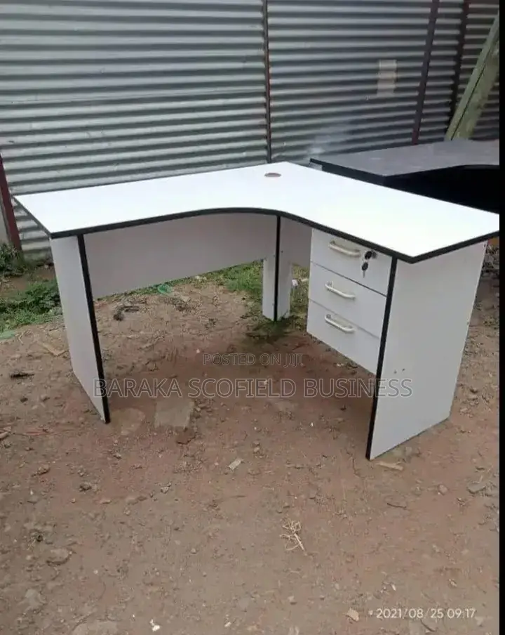 Compact White Office Desk