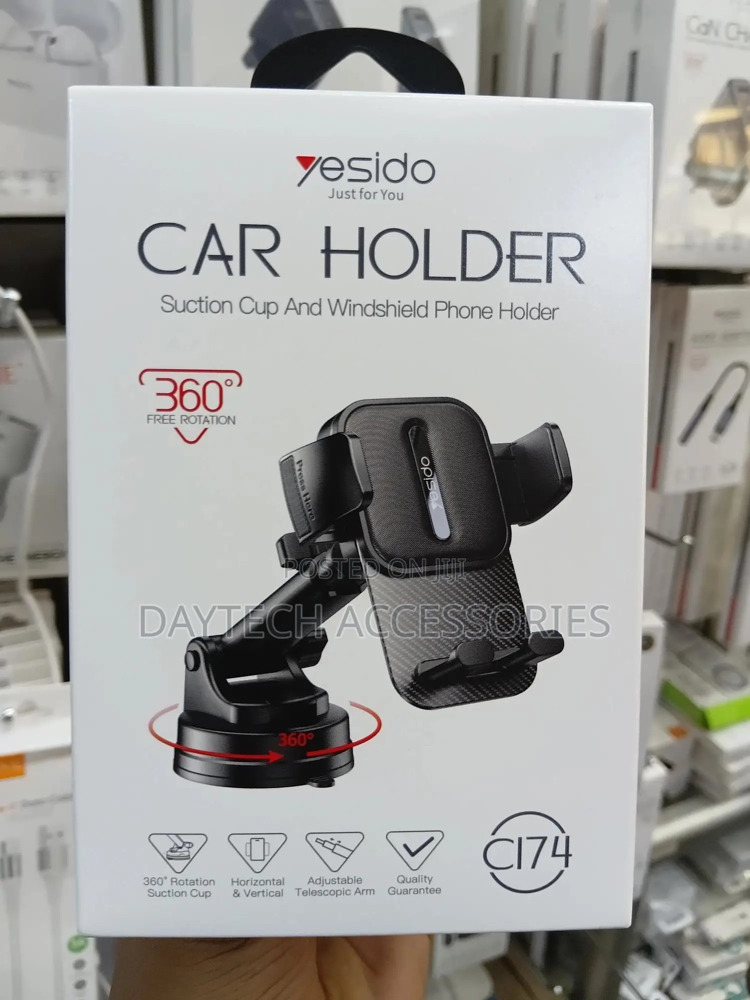 Yesido C174 Suction Cup Telescopic Car Phone Holder