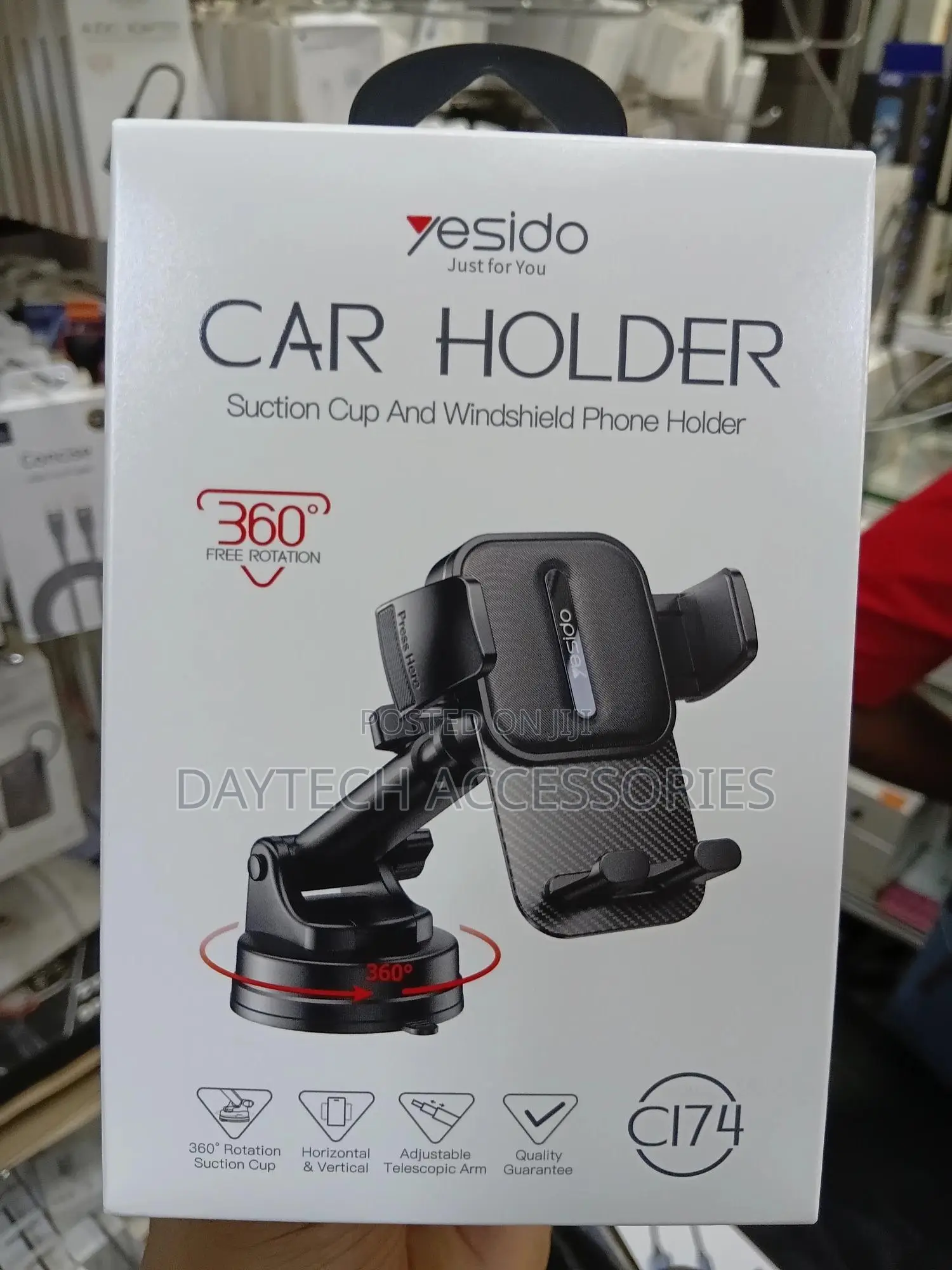 Yesido C174 Suction Cup Telescopic Car Phone Holder