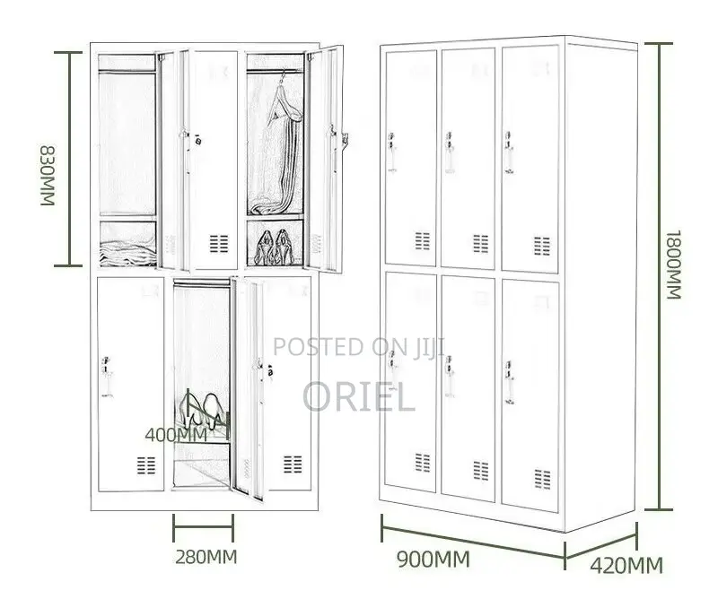 Office Cabinet : Office 6-Door Metallic Steel Cabine
