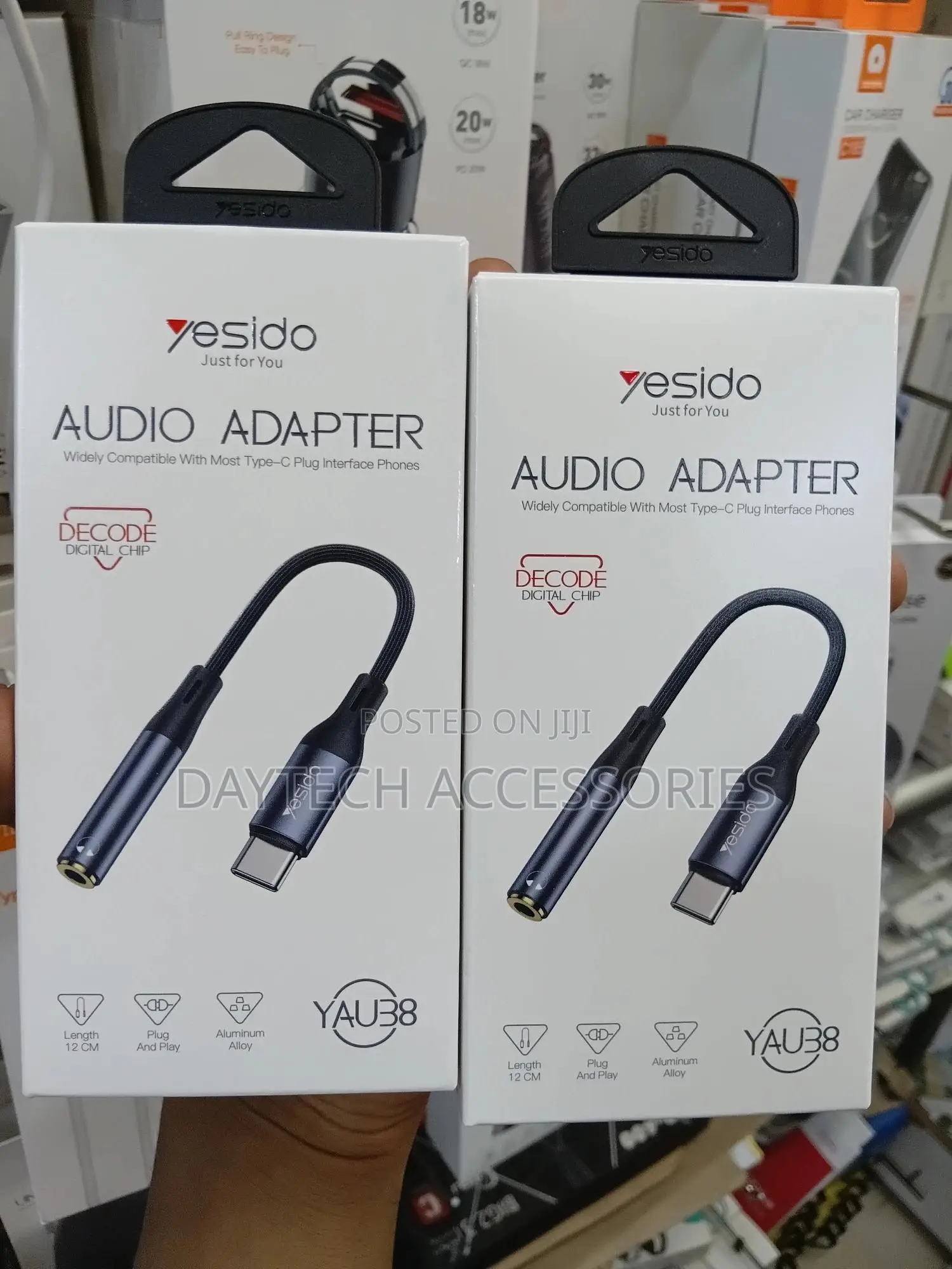 Yesido Yau38 Type-C to 3.5mm Female Audio Adapter(Black)