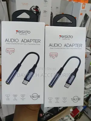 Yesido Yau38 Type-C to 3.5mm Female Audio Adapter(Black)