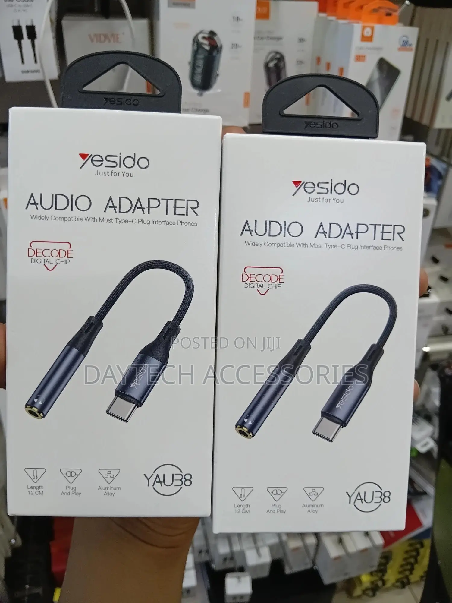 Yesido Yau38 Type-C to 3.5mm Female Audio Adapter(Black)