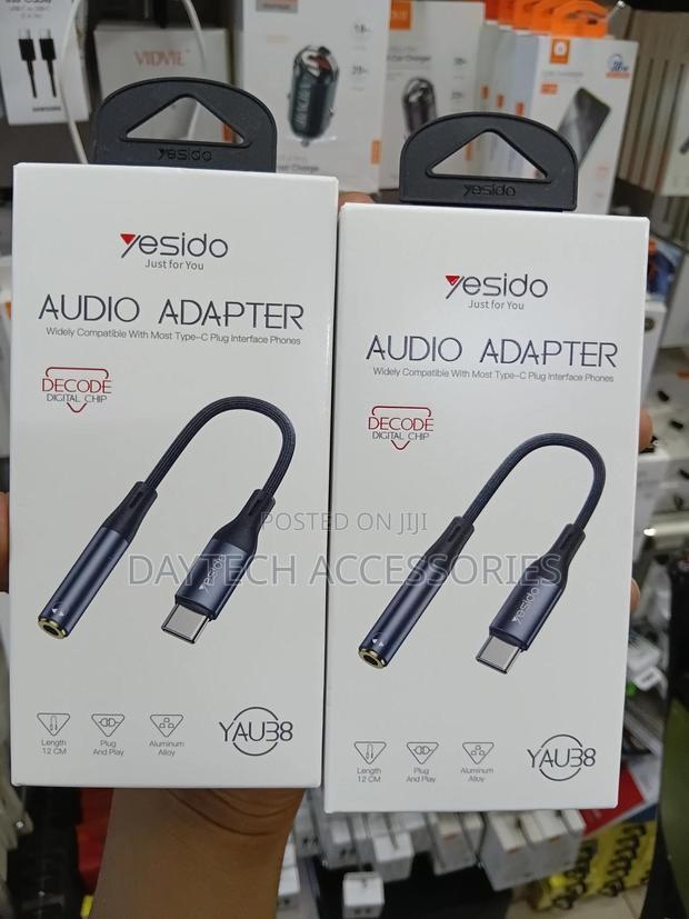 Yesido Yau38 Type-C to 3.5mm Female Audio Adapter(Black)