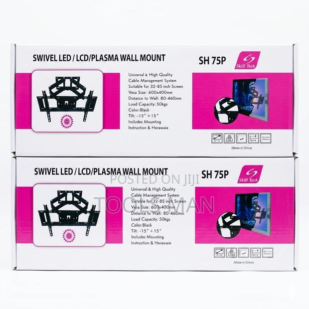 32-85" Tv Full Motion Double Arm Skill Tech Sh 75p Swivel Wall Mount