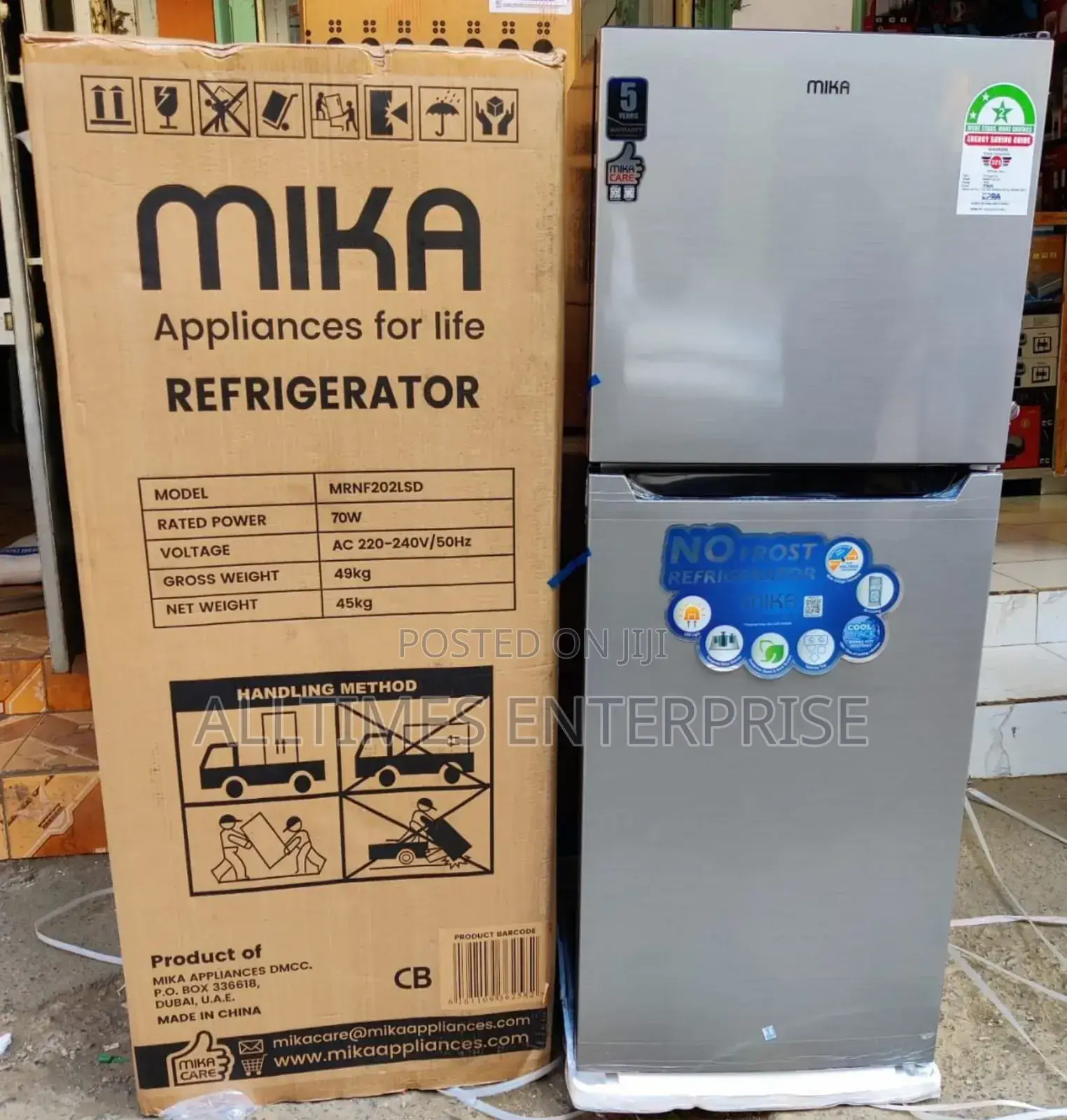 Mika 202litres Fridge No Frost