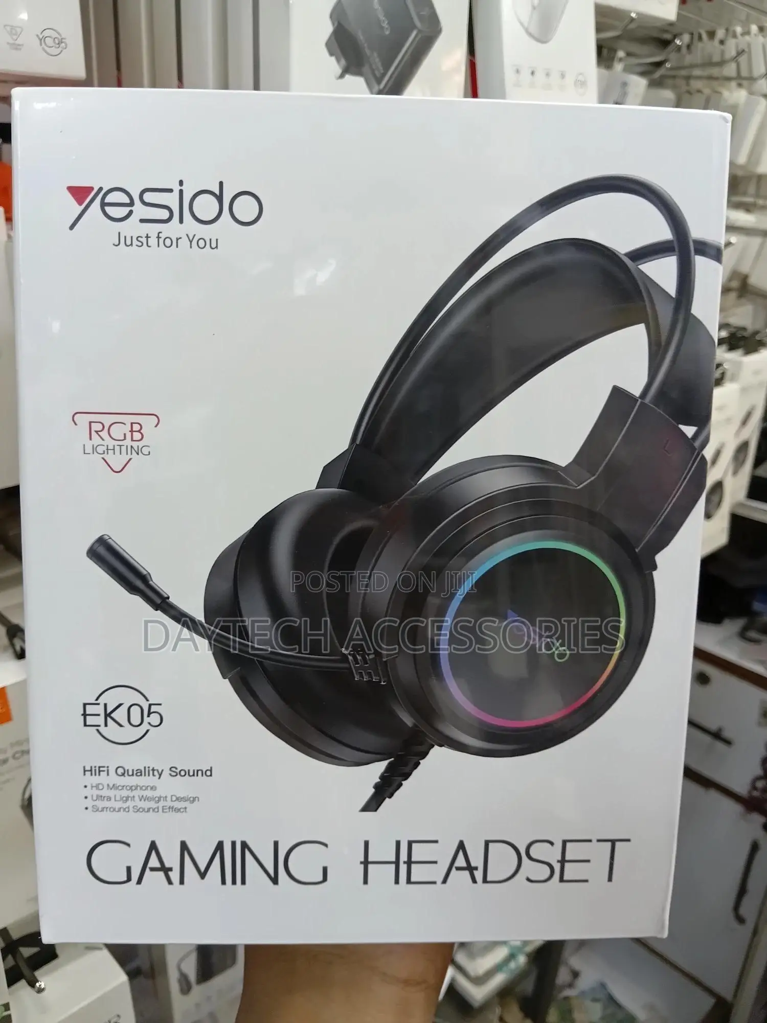 Yesido Ek05 Usb Wired RGB Light Gaming Headset With Mic (Black)