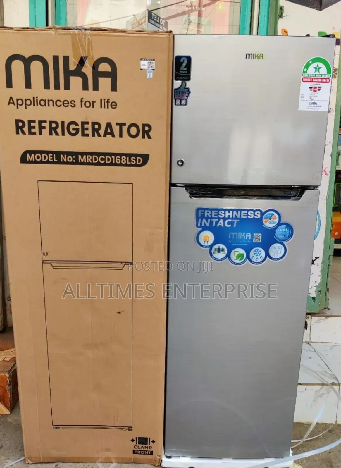 Mika 168l Double Door Refrigerator