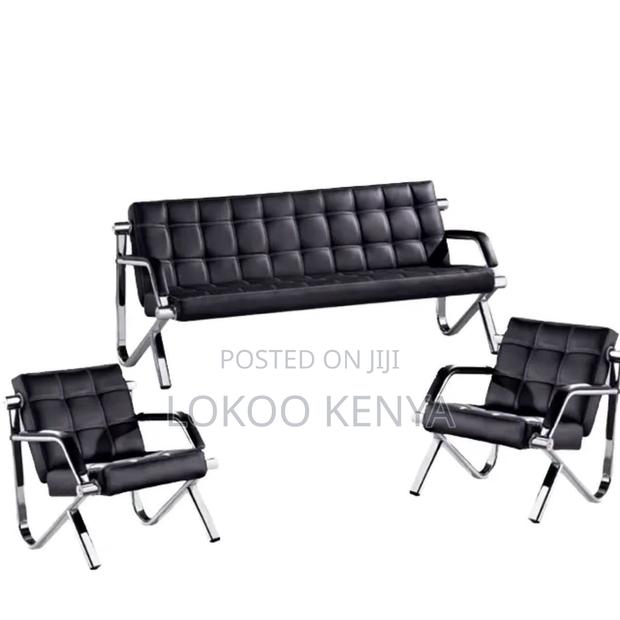 Sofas; 5 Seater Modern Designed Leather Reception Sofas - thumbnail 7