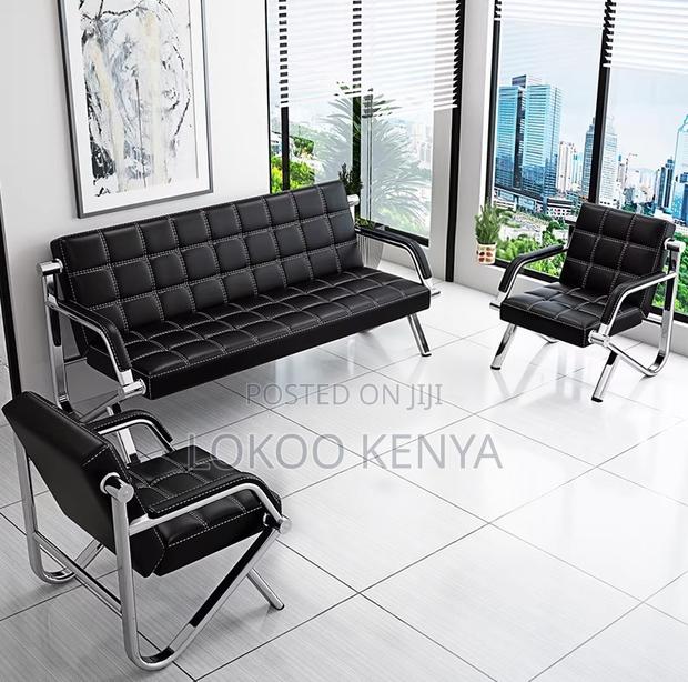 Sofas; 5 Seater Modern Designed Leather Reception Sofas - thumbnail 8