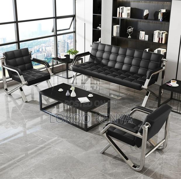 Sofas; 5 Seater Modern Designed Leather Reception Sofas - thumbnail 10