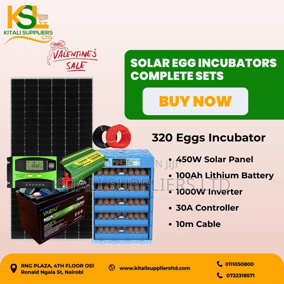 320-Egg Incubator With a 450w Solar Full Kit.
