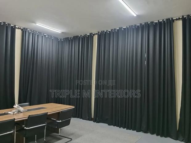 Executive Black Window Curtains