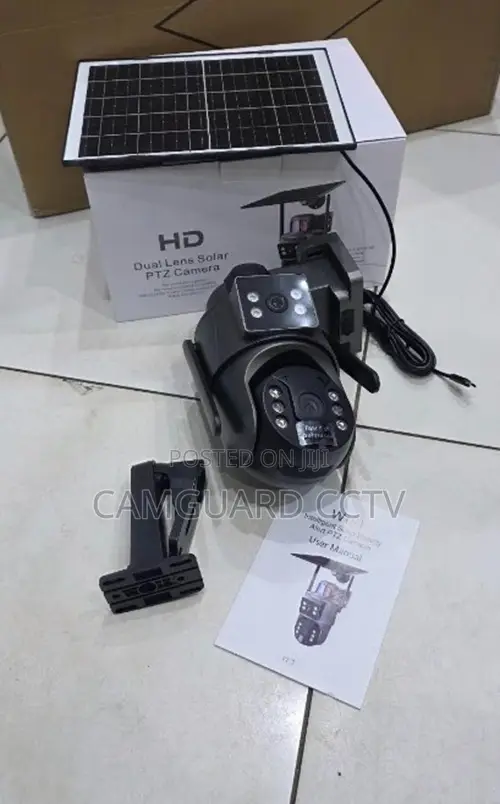 Dual Lens Wifi Wireless Outdoor Solar CCTV Camera Color Night Vision