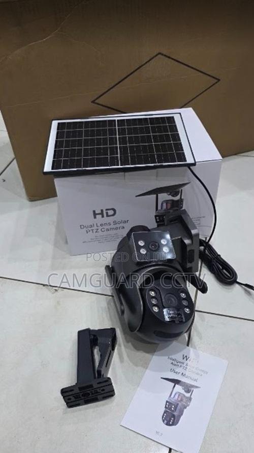 Solar Wifi Camera Dual Lens Outdoor Security CCTV PTZ Camera
