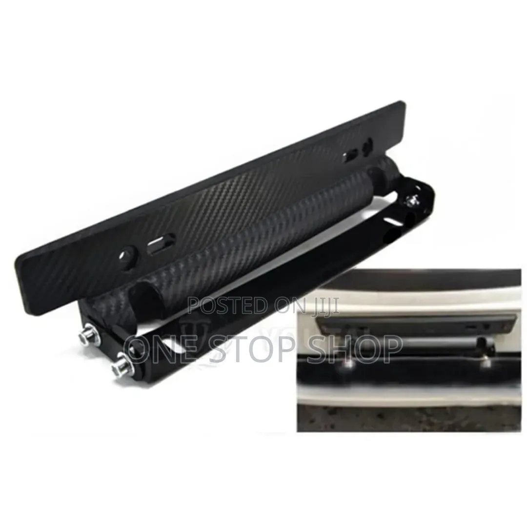 Carbon Fiber Black Racing Plate Holder Adjustable Bracket Frame