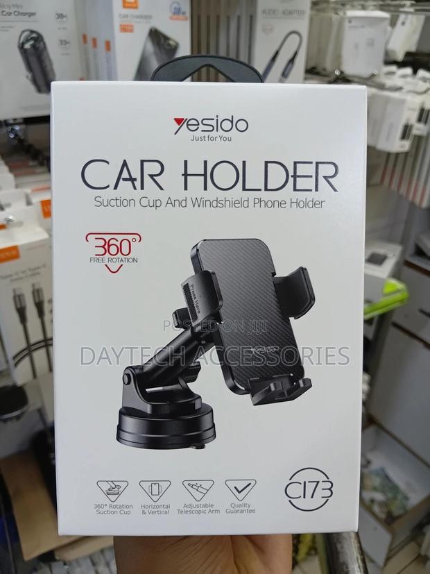 The Yesido C173 Suction Cup and Windshield Phone Holder - Black