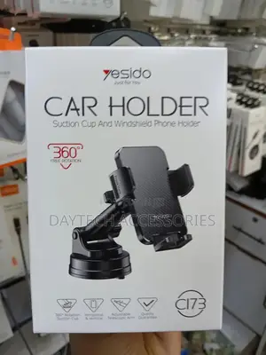 The Yesido C173 Suction Cup and Windshield Phone Holder - Black