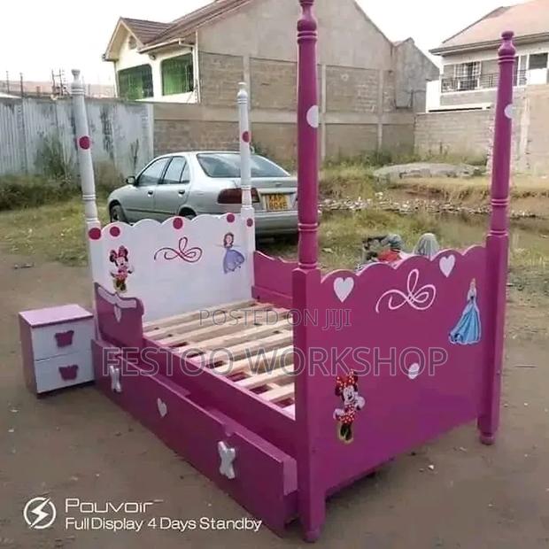 Pink Modern Semi Double Decker Bed