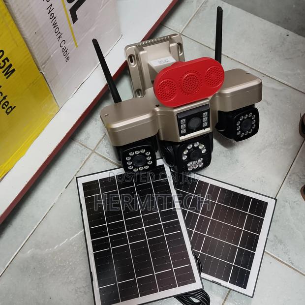 4-Lens CCTV 4g Dual Panels Support 4g Solar Camera 4g Surveillance