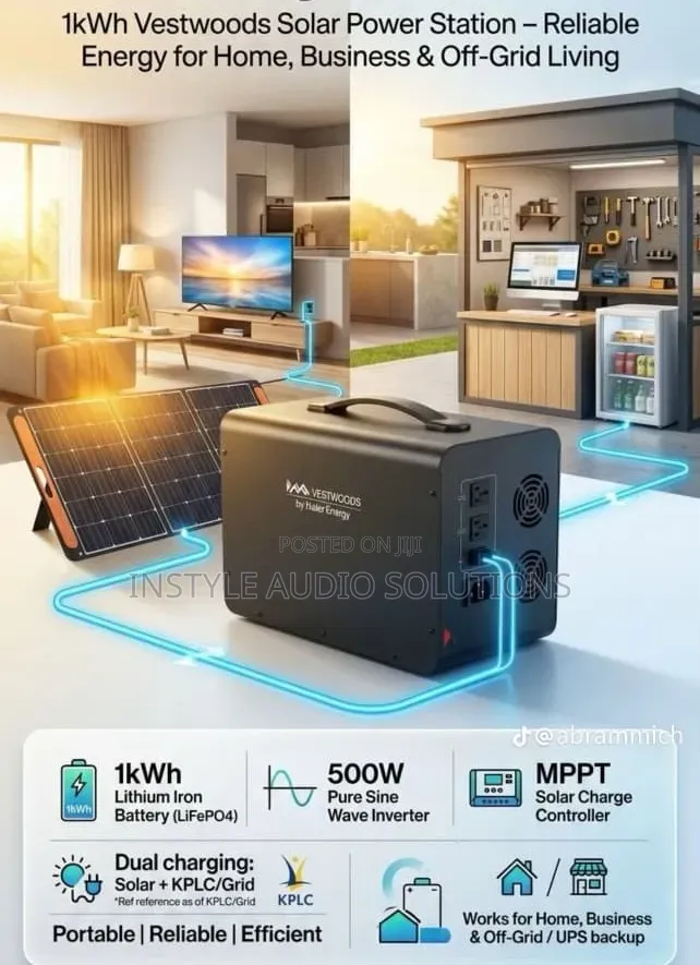 Vestwood Portable Power Station Plus 300w Solar Panel Free Pv Cable