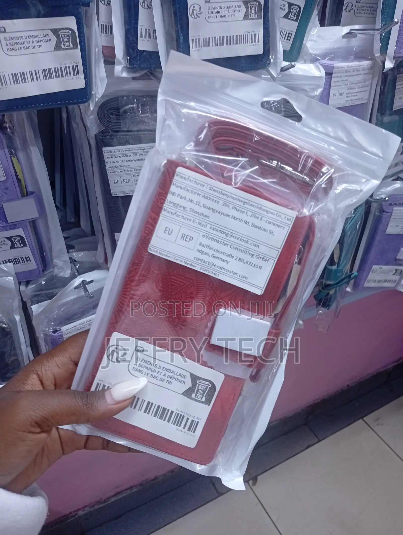 Red Leather Wallet Flip Case for iPhone 11 Series to iPhone 16 Pro.