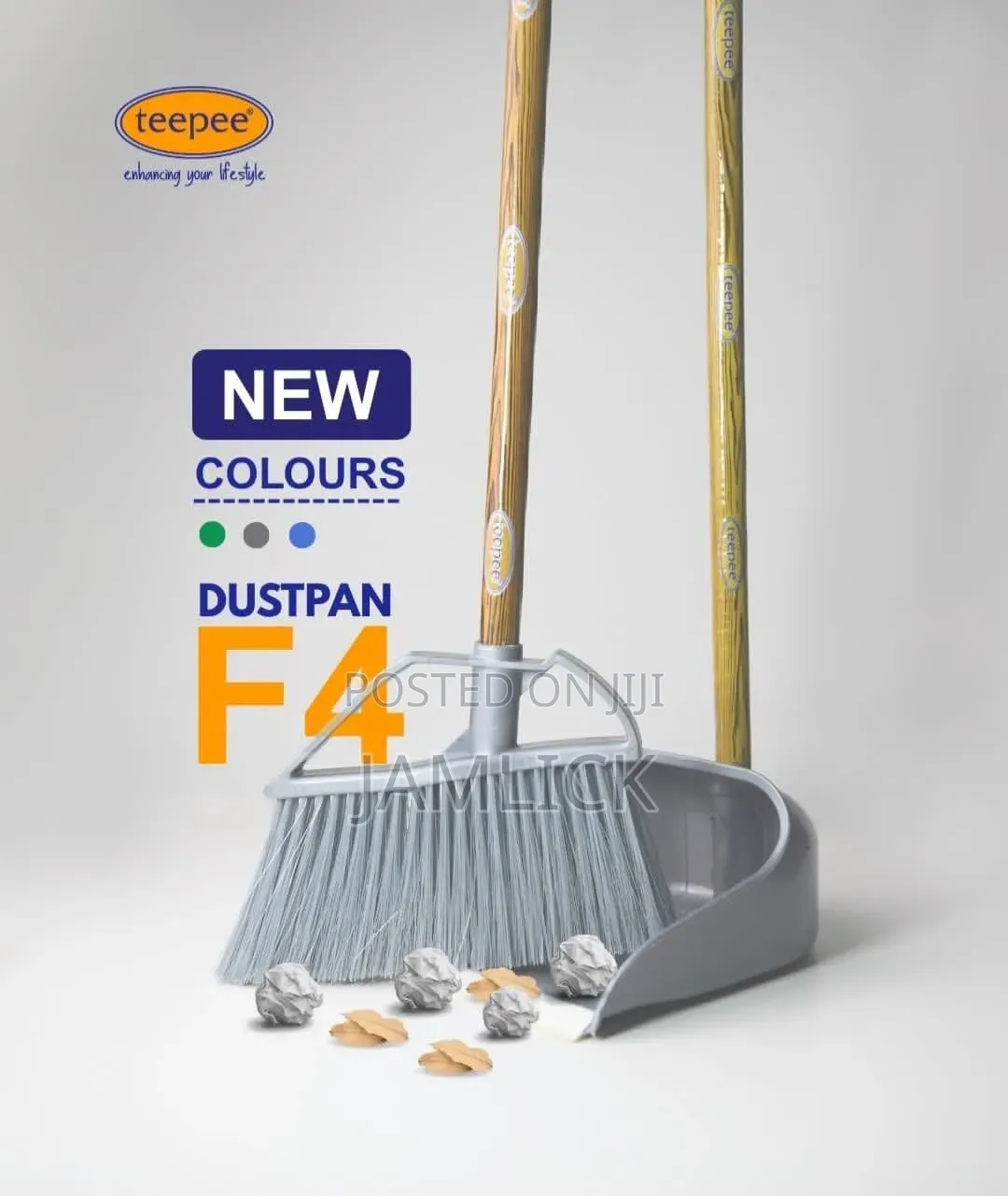Teepee Stand-Up Dustpan Brush Set –B9