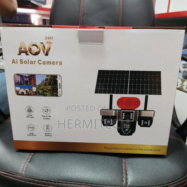 Aov 4 Lens 4g Solar Powered PTZ Dual-Panel CCTV