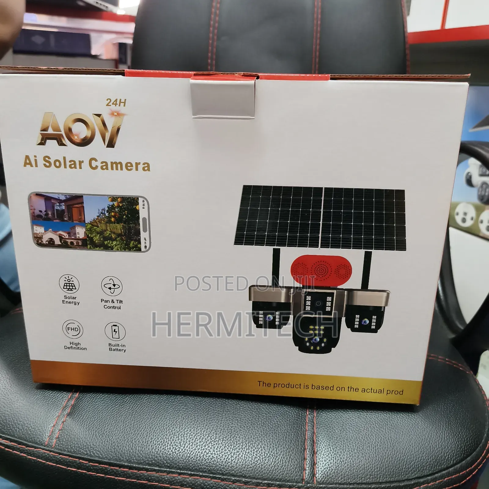 Aov 4 Lens 4g Solar Powered PTZ Dual-Panel CCTV