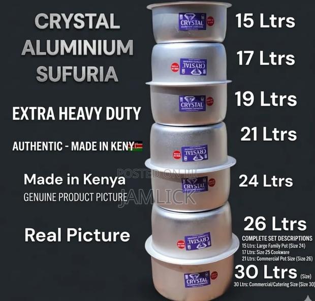 Heavy Crystal Aluminium Sufuria - B9